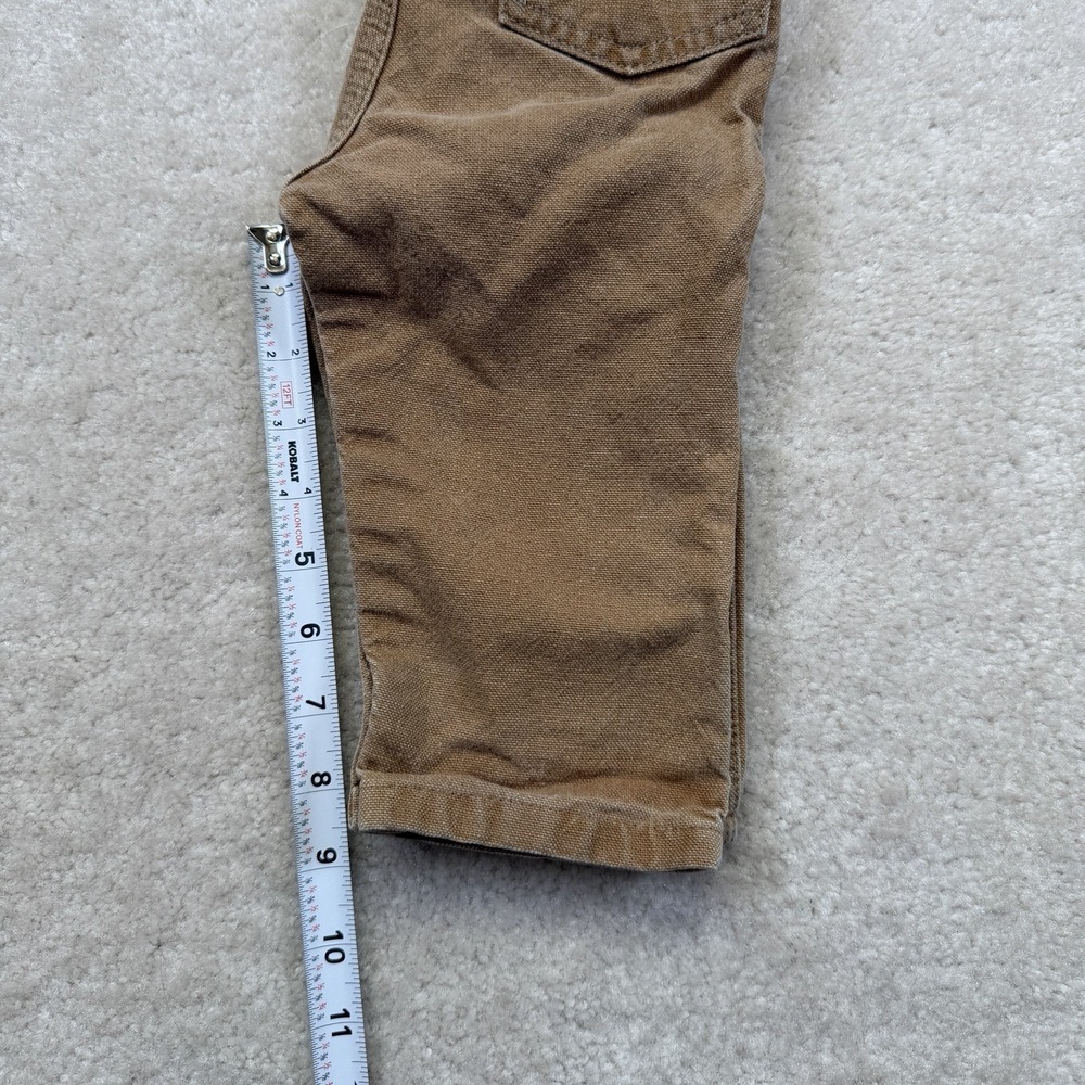 Vtg Carhartt Overalls Toddler 24 Months Brown Canvas Bib Workwear USA Union Made - Picture 4 of 7